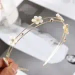 Serre Tête Doré Mariage 4
